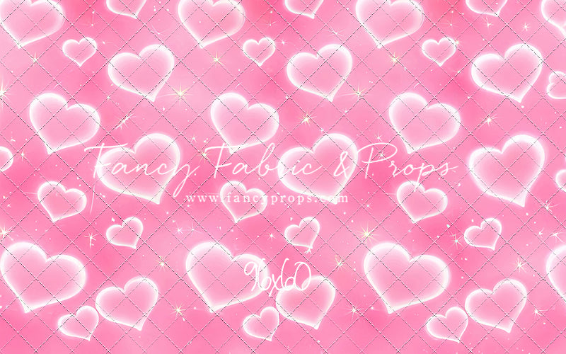 Pink Puffy Hearts - With Sweep Option