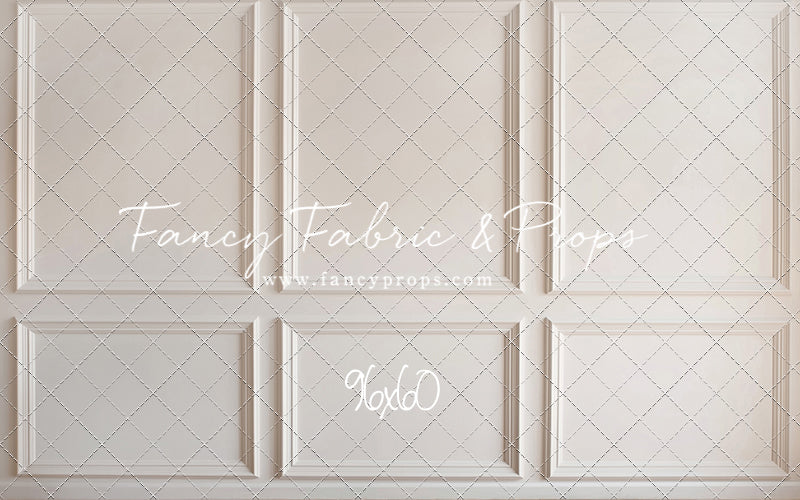 Simple Ivory Panel Wall - With Light Pine Floor Sweep Option