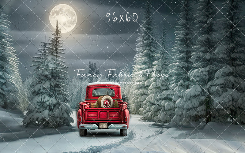 Snowy Moonlit Drive - No Lights - with Sweep Option