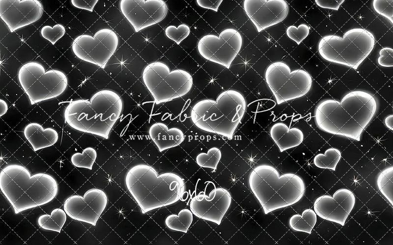 White Puffy Hearts - With Sweep Option