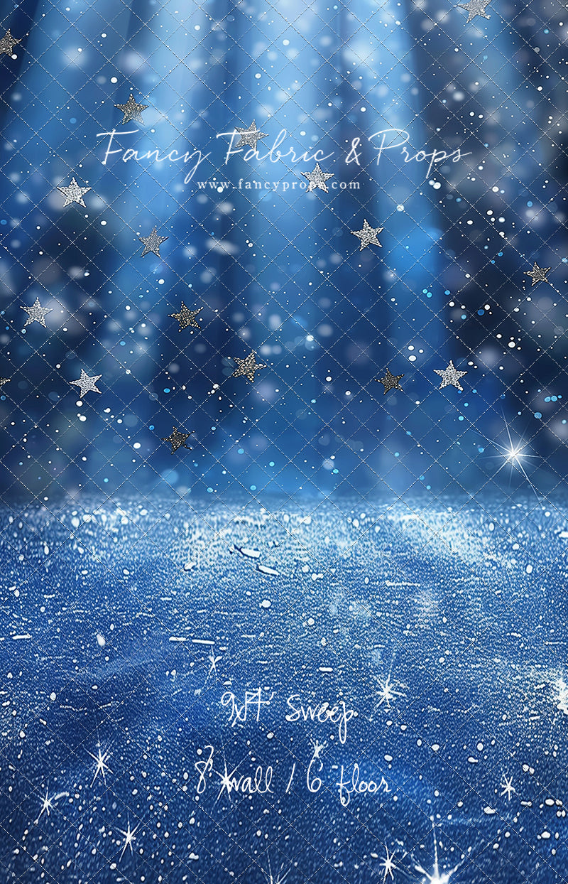 Blue Starry Shimmer - Sweep Sizes Only