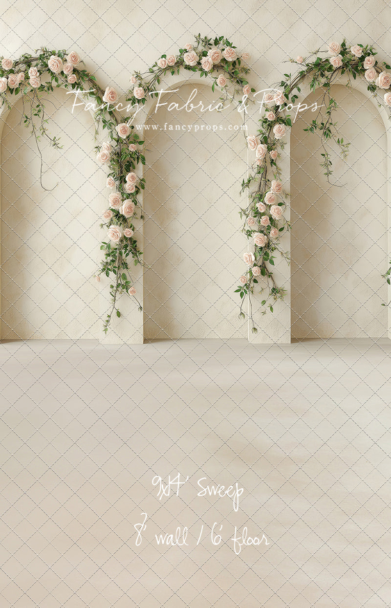Cream Rose Courtyard - With Sweep Option