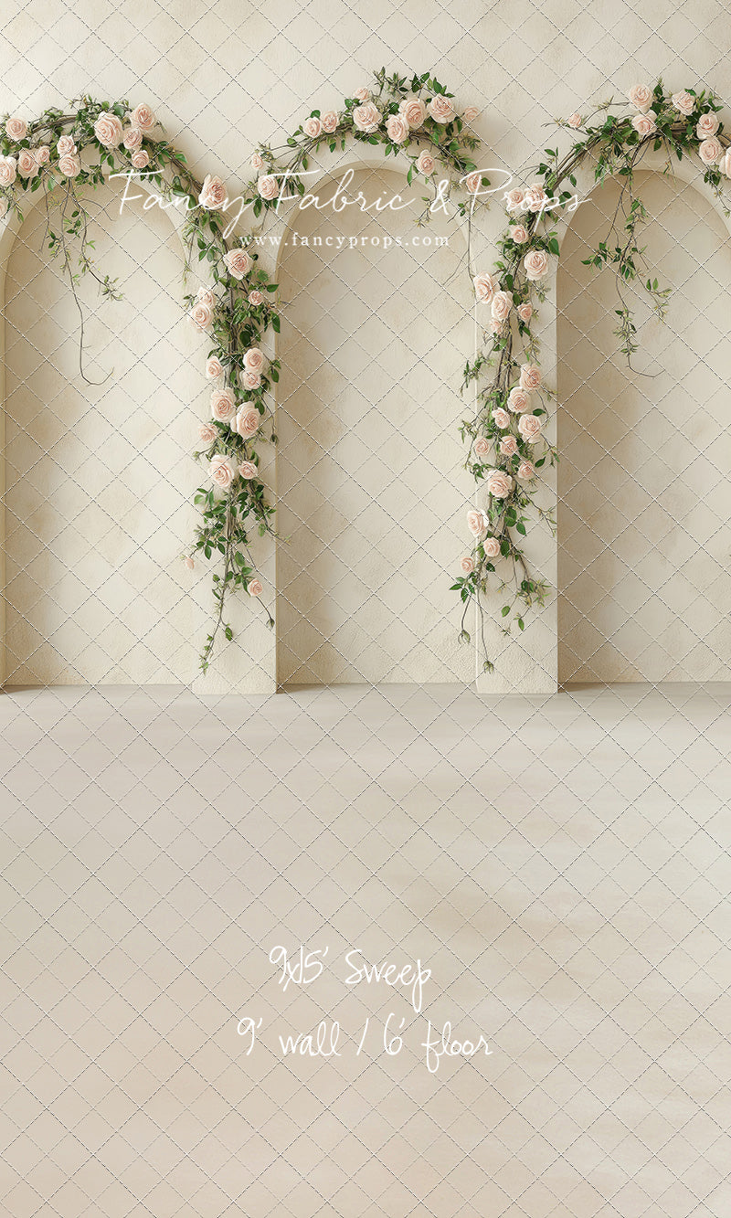 Cream Rose Courtyard - With Sweep Option