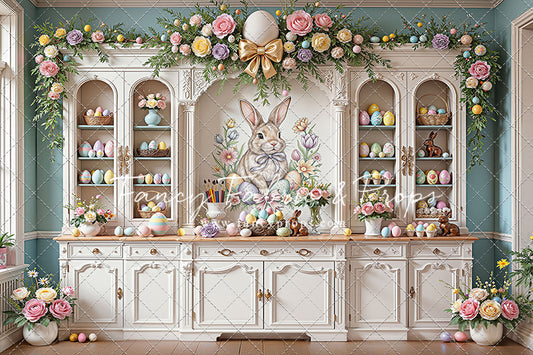 Easter Cupboard - Wood Floor - With Sweep Option