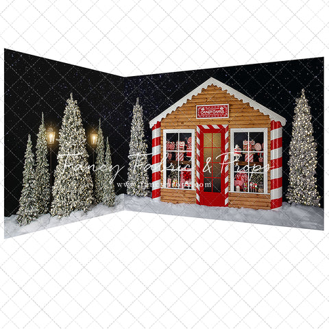 Candy Cane Cabin 2pc Mini Room