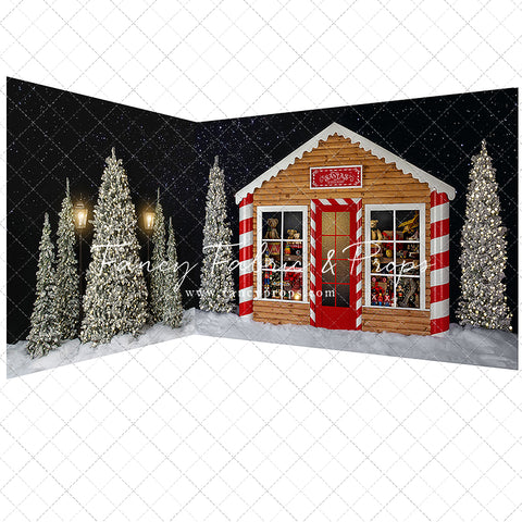Santa's Peppermint Workshop 2pc Mini Room