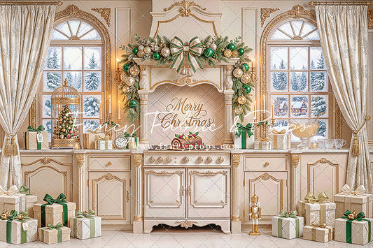 Gilded Christmas Kitchen - With Sweep Option