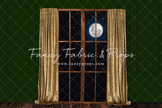 Gold & Green Wood Window