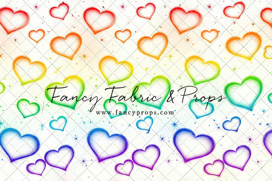 Rainbow Puffy Hearts - With Sweep Option