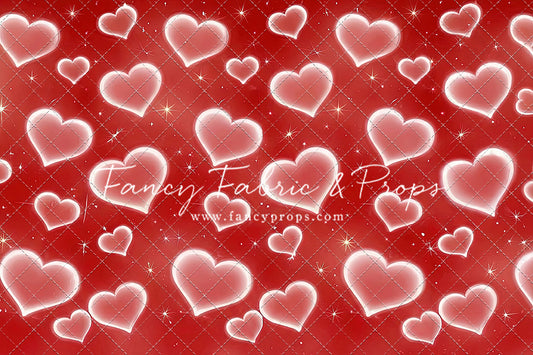 Red Puffy Hearts - With Sweep Option