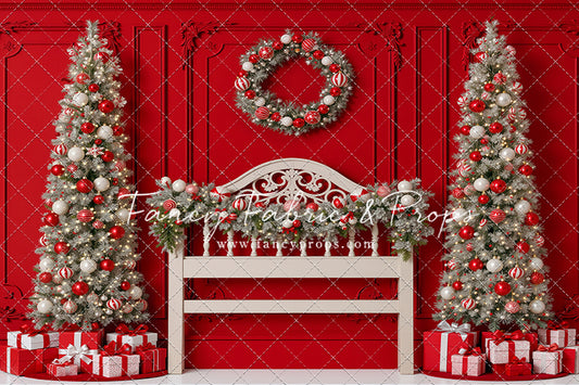 Red Wainscoting Headboard