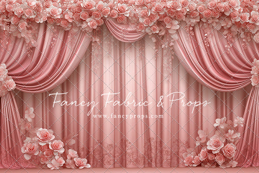 Rosy Vienna Drapes - With Sweep Option