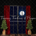 Red Elegant Fireplace Window