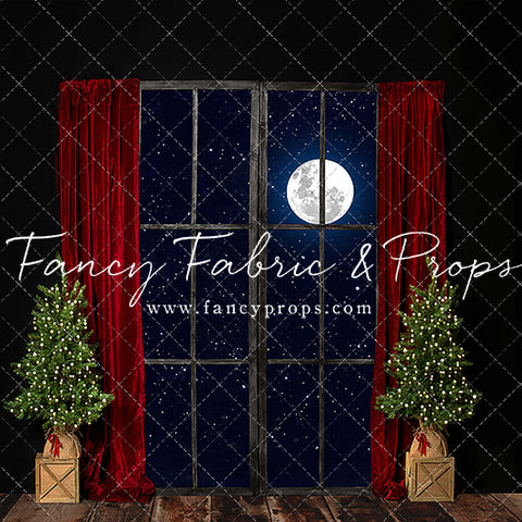Red Elegant Fireplace Window