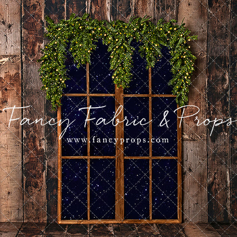 Rustic Winter Garland Window