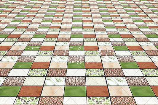 Tropical Kitchen Lime - Tile Floor - Mat Floor