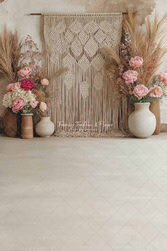 Boho Rose Tapestry - With Sweep Option