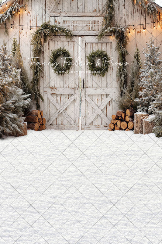 Frosted Evergreen Barn - with Sweep Option