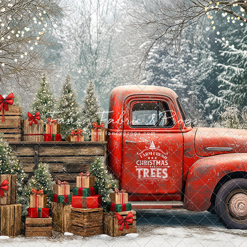 Country Christmas Tree Farm Truck - with Sweep Option