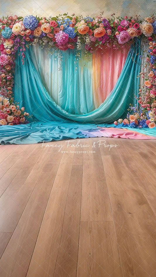 Rainbow Bloom Pavilion - Wood Floor - With Sweep Option