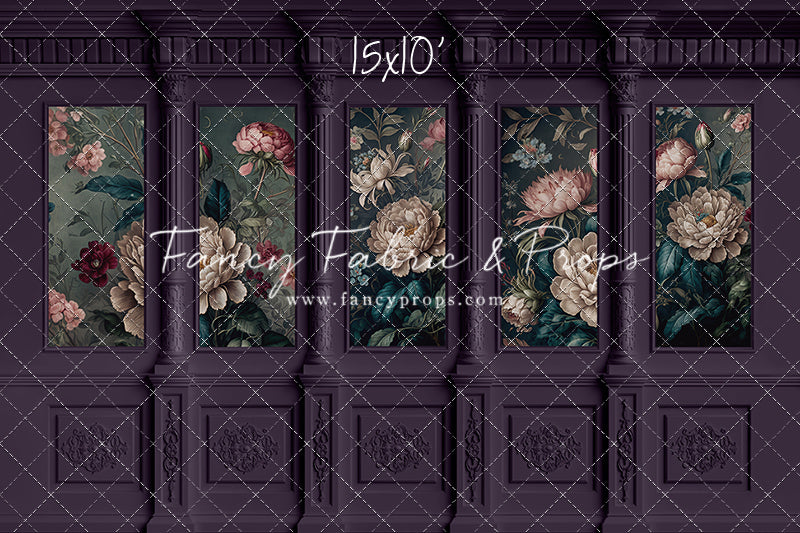 Moody Plum Wainscoting Wall - With Sweep Option