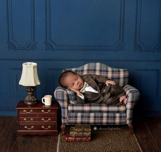 Classic Navy Wainscoting Wall 60x50" - Littles Collection