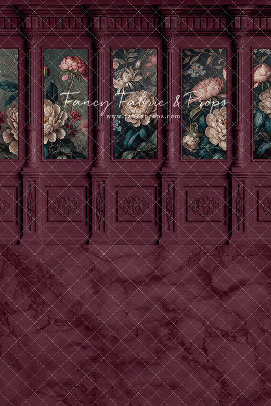 Moody Magenta Wainscoting Wall - With Sweep Option