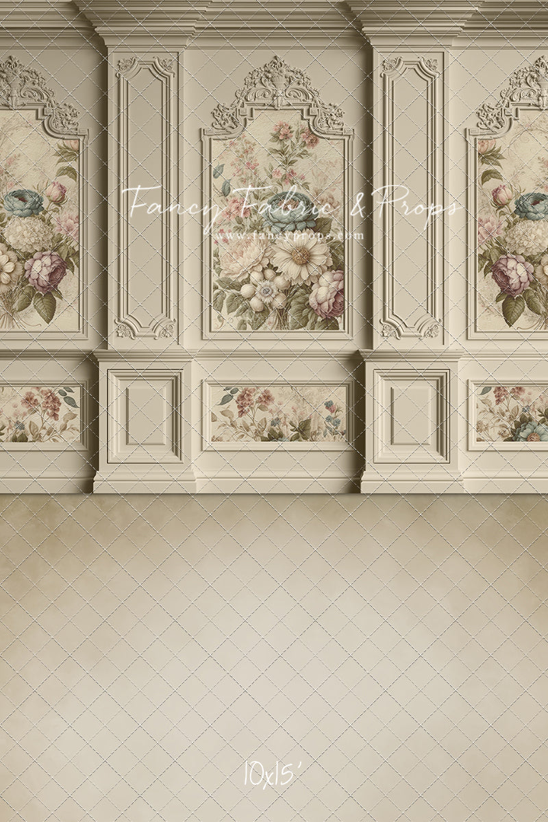 Ivory Floral Victorian Wall - With Sweep Option