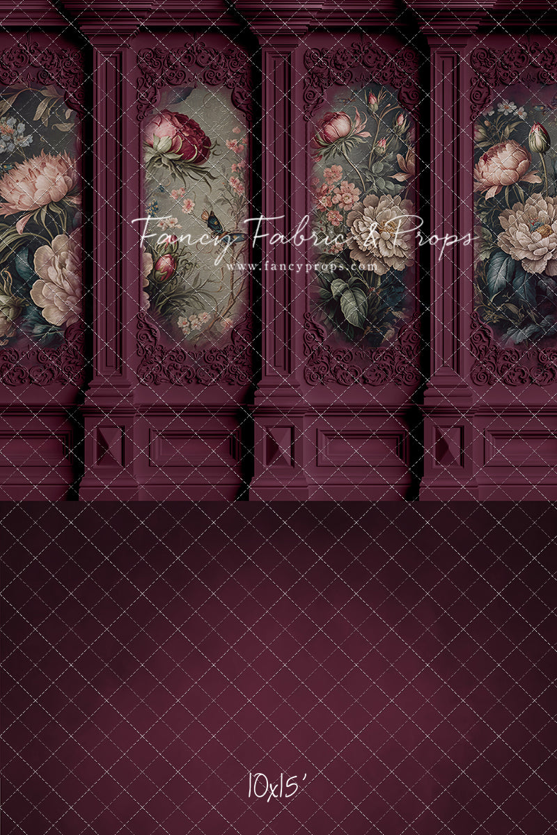 Magenta Floral Victorian Wall - With Sweep Option