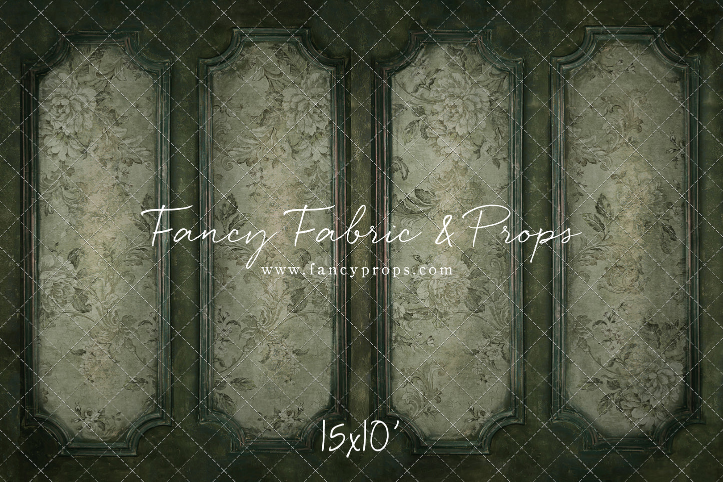 Sage Floral Wainscoting Wall