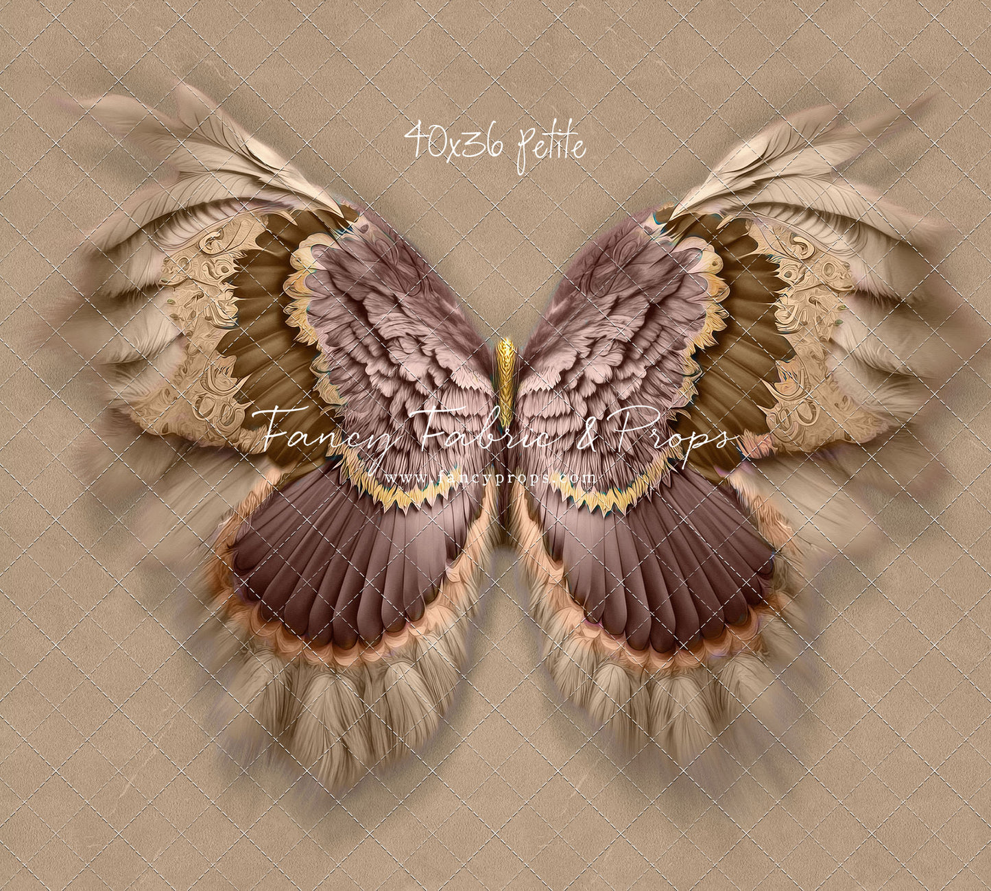 Shimmering Taupe Feathers - Petite