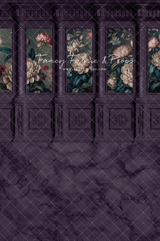 Moody Plum Wainscoting Wall - With Sweep Option