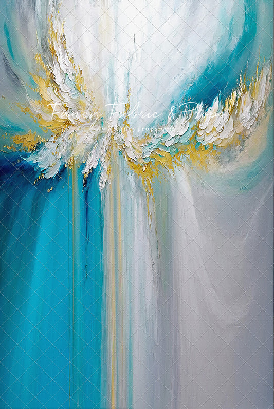 Golden Aquamarine Paint Melt - With Sweep Option