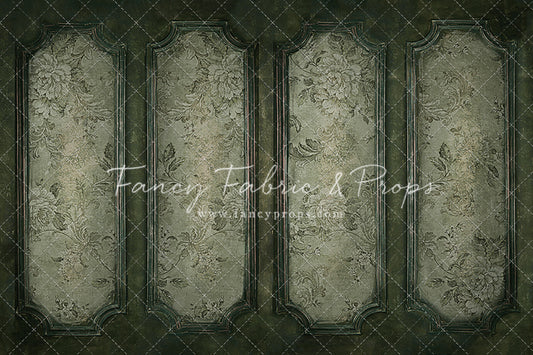 Sage Floral Wainscoting Wall