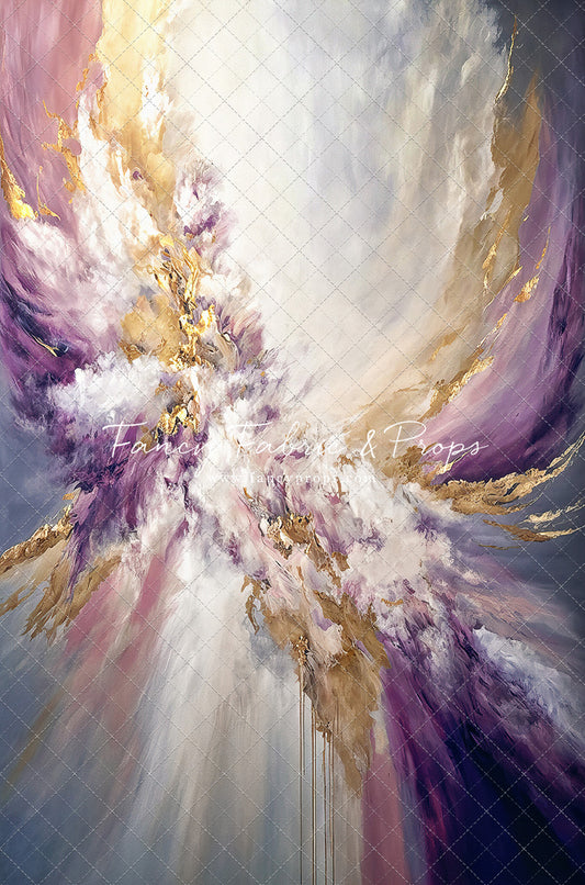 Purple & Golden Marble Swirl - With Sweep Option