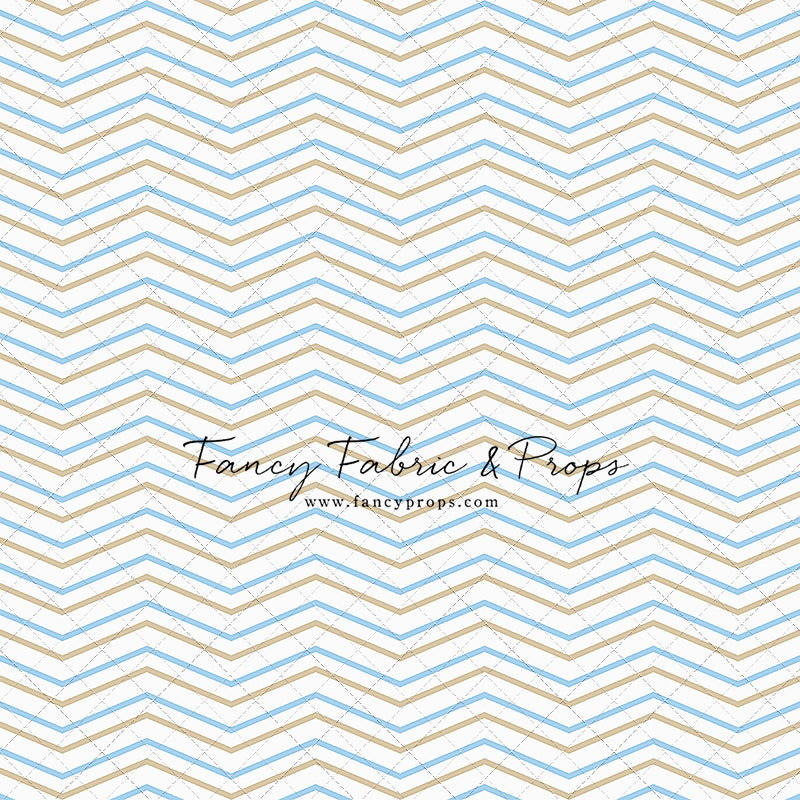 Simple Blue & Tan Chevron