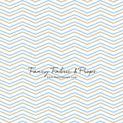 Simple Blue & Tan Chevron