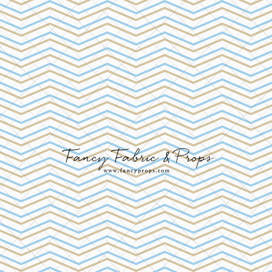 Simple Blue & Tan Chevron