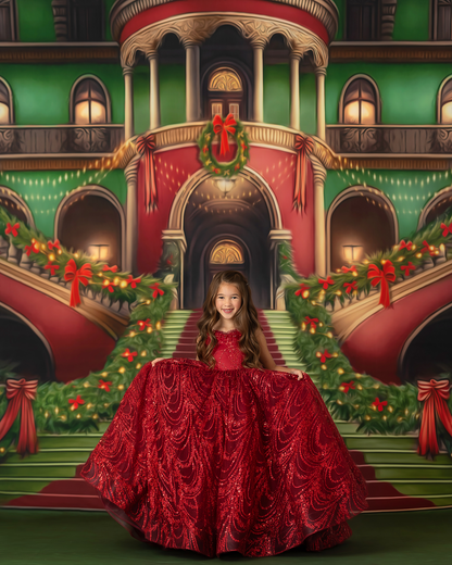 Merry Mansion- Green Rug - with Sweep Option