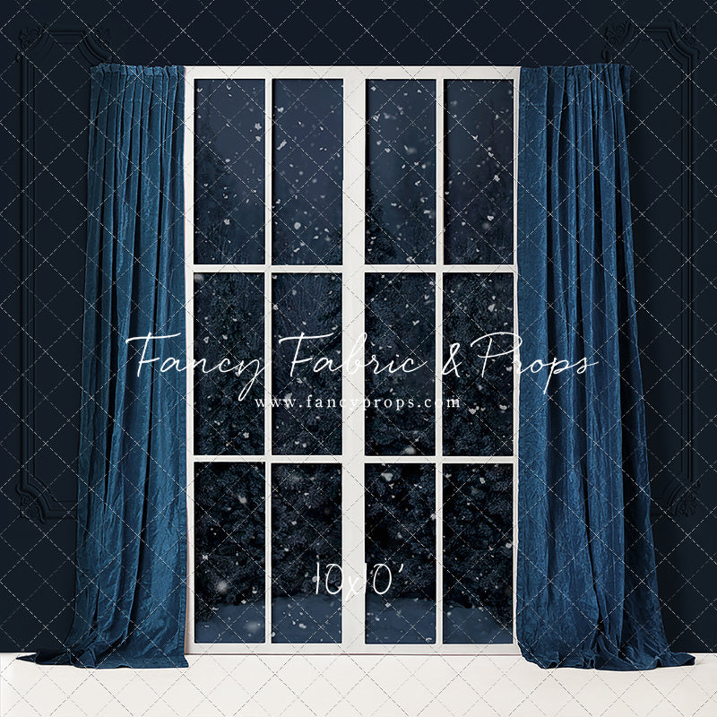 True Blue Christmas Window