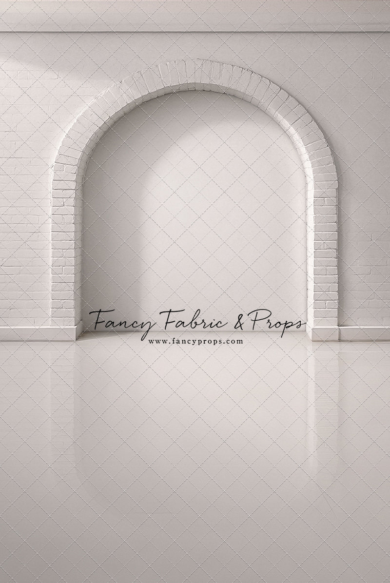 White Brick Alcove - White Floor - With Sweep Option