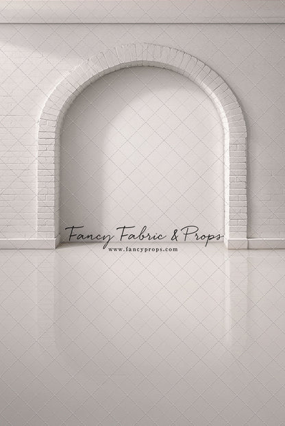 White Brick Alcove - White Floor - With Sweep Option