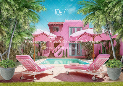 Barbie's Poolside Vacation - Grass Floor - With Sweep Option