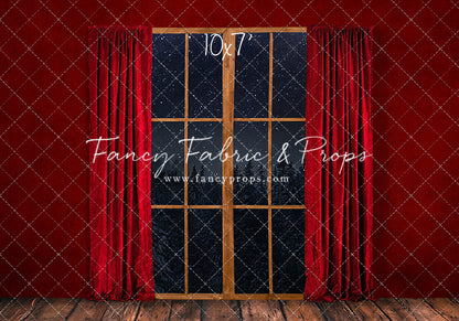 Classic Window With Red Drapes