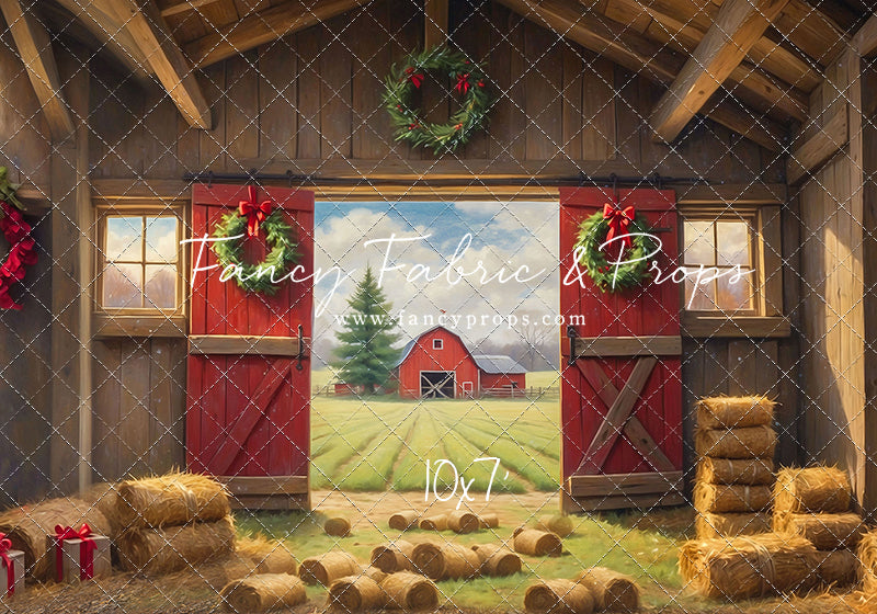 Red Barn Yuletide - Dirt Floor - with Sweep Option
