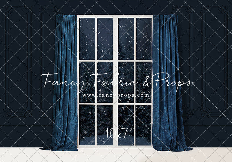 True Blue Christmas Window