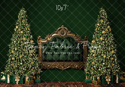 Velvet Evergreen Headboard