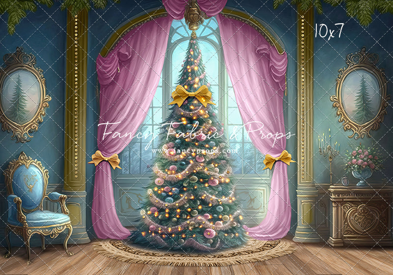Christmas Wishes - Blue With Wood Floor - with Sweep Option
