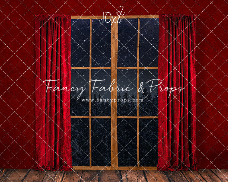 Classic Window With Red Drapes