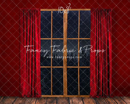 Classic Window With Red Drapes